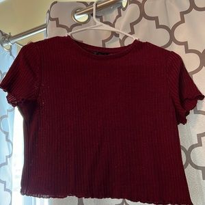 Shein size XL crop top, burgundy